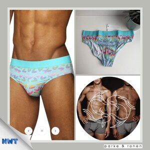 Parke & Ronen - Print Low Rise Brief - Heartbreaker Turquoise (M)